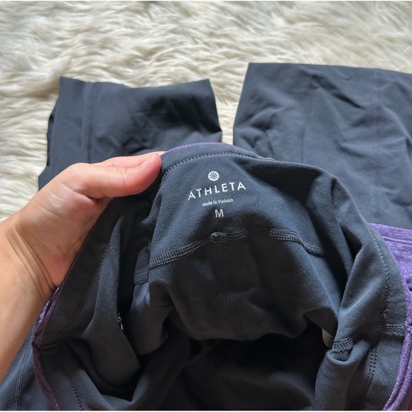 ATHLETA Yin-Yang 2 In 1 Tight In Fling Grey/Nightshade Purple - Picture 4 of 5